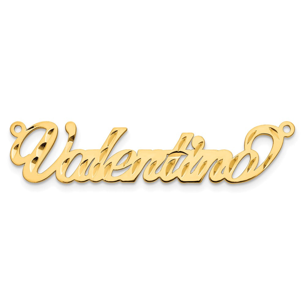 10k Yellow Gold Diamond-cut Name Plate