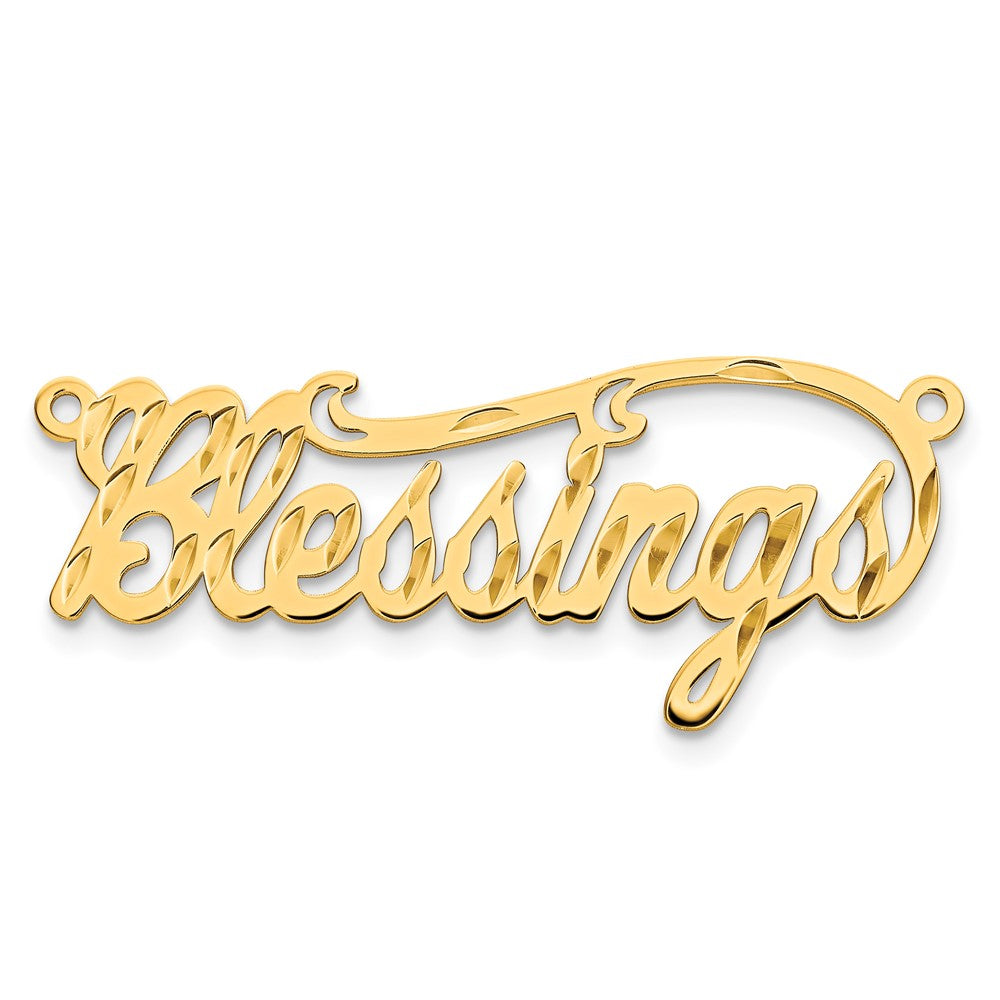 10k Yellow Gold Diamond-cut Name Plate