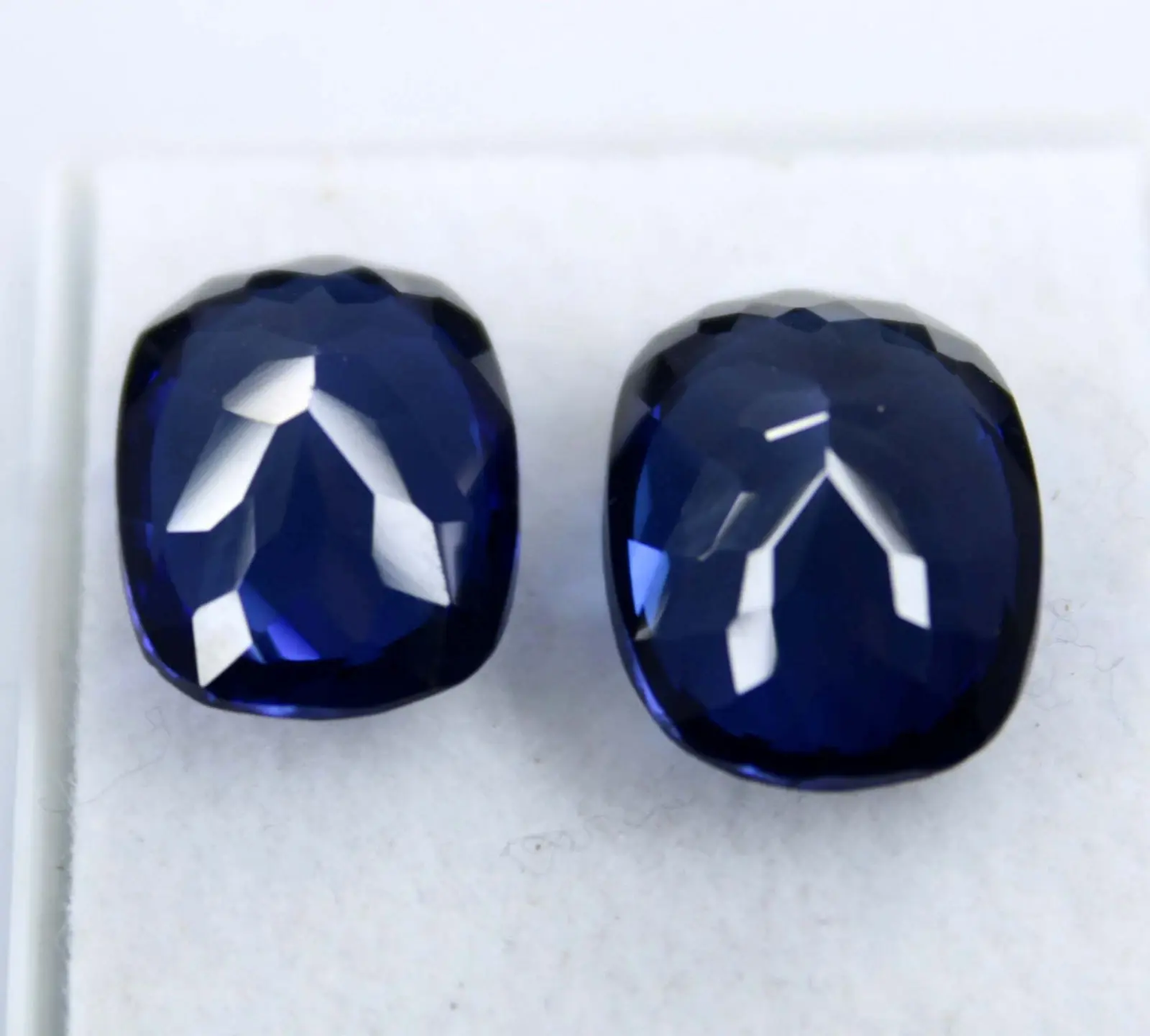 17.50 Ct Natural Kashmiri Blue Sapphire Cushion Certified Loose Gemstone Pair ABC Jewelery