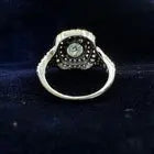 3.52 Ct Vvs1 Blue White Round Moissanite Diamond Engagement Ring 925 Silver ABC Jewelery