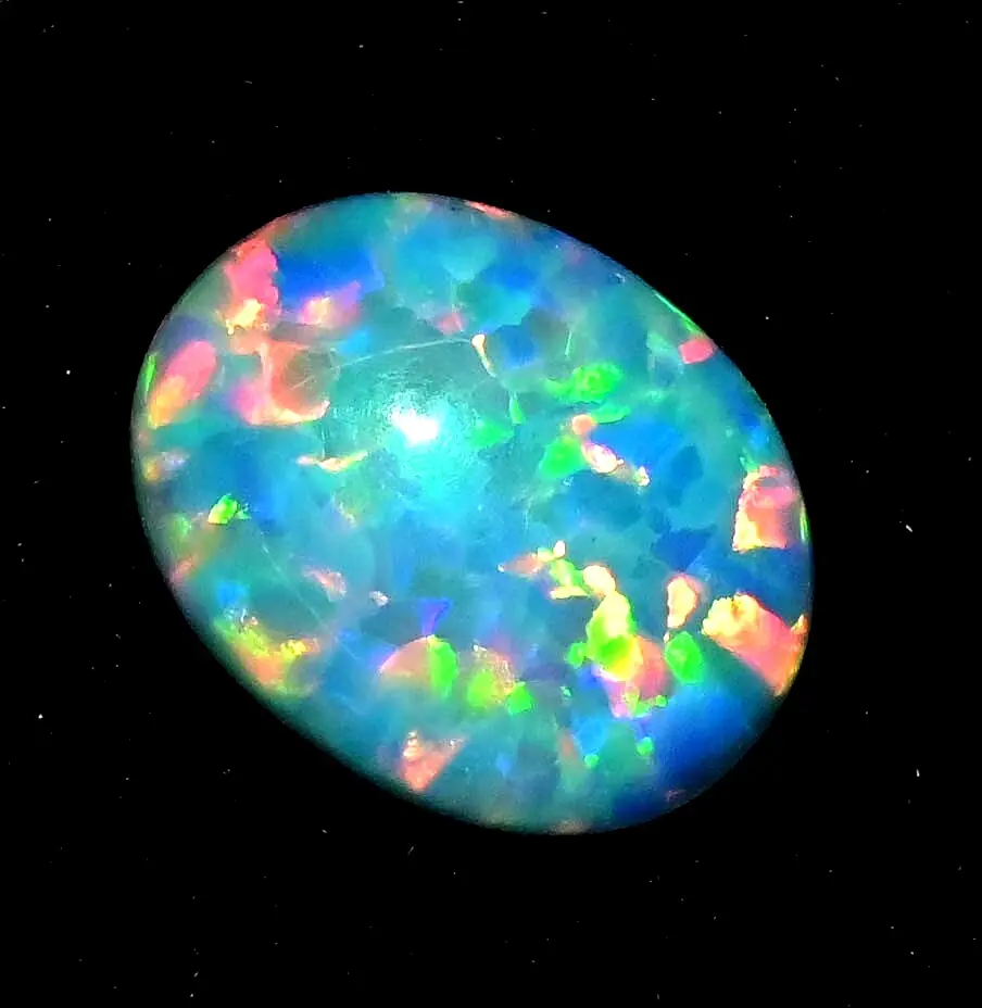 3.95 Ct Natural Ethiopian Fire Opal Certified Play of Color Untreated Gemstone ABC Jewelery