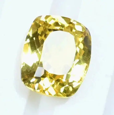 5.75 CT Natural Ceylon Yellow Sapphire Cushion Certified Flawless Loose Gemstone ABC Jewelery