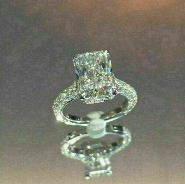 5Ct Lab Created Diamond Solitaire Women Engagement Ring 14K White Gold Finish ABC Jewelery