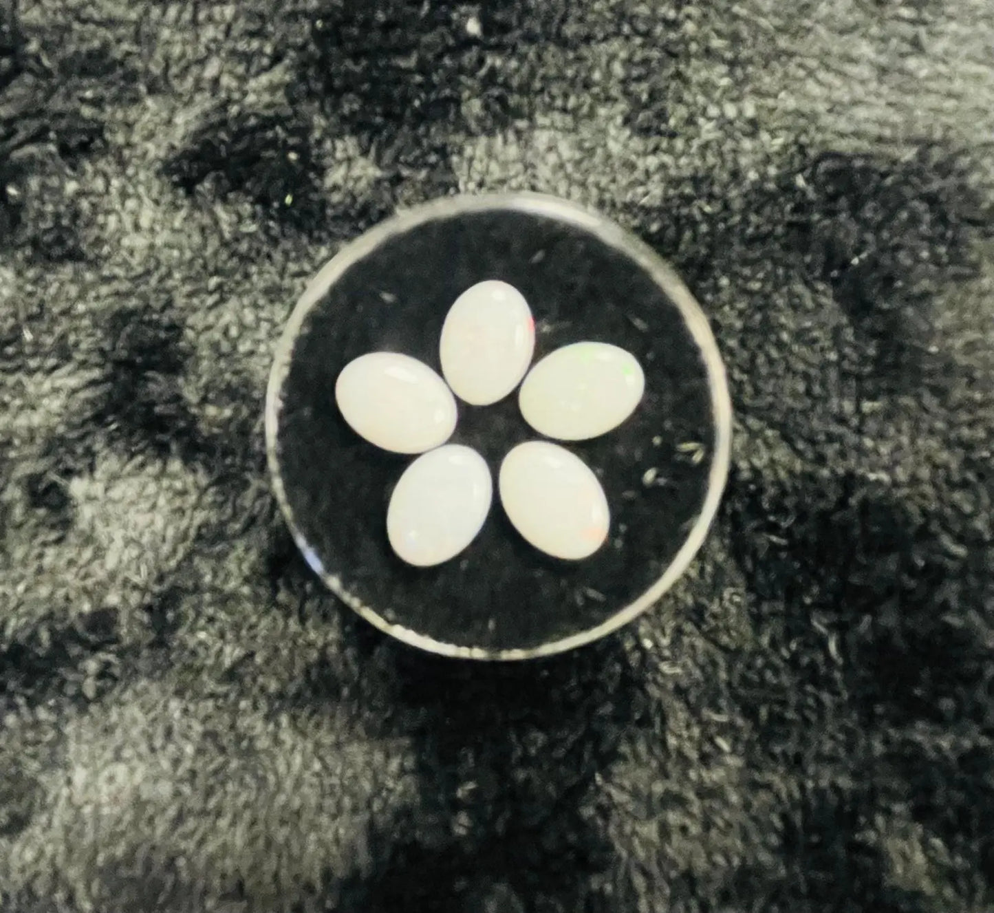 AAA+ Certified Natural Australian 5 Piece Oval Shaped White Opal Gemstone, Weight: 2.0, Size: 7x5 ABC Jewelries