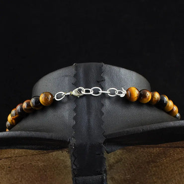 AAA+ Certified Quality 263 Cts Earth Mined Golden Tiger Eye Round Shape Beads Womens Necklace JK 44E393 ABC Jewelery