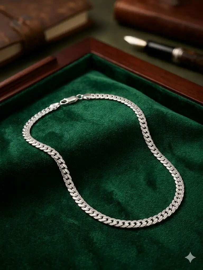 AAA+ Certified Quality, Necklace 45cm., Weight 18.6gm., Quality 925-Silver, CJABCamn-204-3