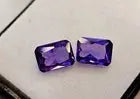AAA+ Certified VVS Purple Sapphire Pair Emerald Cut 3-5 Ct Loose For Earring Making Gemstone ABC Jewelries