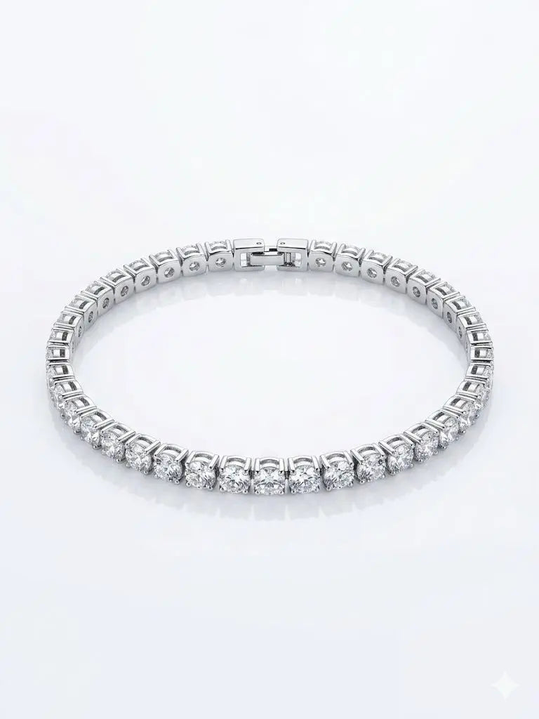 AAA+ Certified, Quality Silver - 925, Gem CZ (Tennis Bracelet), Size 20cm., Weight 7.5gm., ABC-S8203