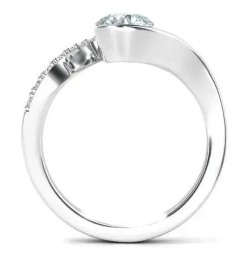 AAA+ Quality 1.11 Ct Vvs1 +Round Ice Blue White Moissanite Diamond Engagement Ring 925 Silver ABC Jewelery