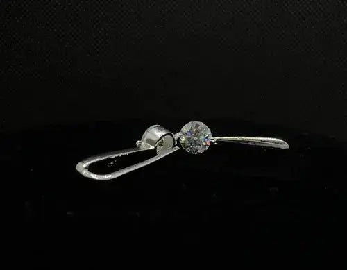 AAA+ Quality 2.14Ct Vvs-1+.Ice White Real Moissanite Diamond Dangle Silver Earrings ABC Jewelery
