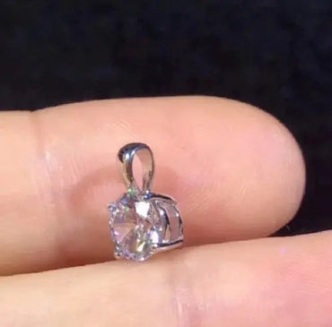 AAA+ Quality 2Ct Round Cut VVS1/D Diamond Solitaire Pendant Free Chain 14K White Gold Finish ABC Jewelery