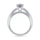 AAA+ Quality 3.25 Ct Vvs1-Asscher Near White Moissanite Diamond Engagement 925 Silver Ring ABC Jewelery