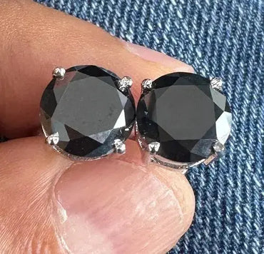 AAA+ Quality 4 Ct Mens/Ladies Black Color Moissanite Stud Fashion Earrings Sterling Silver ABC Jewelery