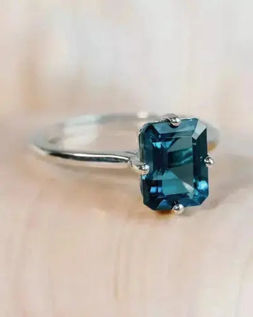 AAA+ Quality Beautiful Blue Topaz Gemstone925 Sterling Silver Handmade Ring All Size R358 ABC Jewelery