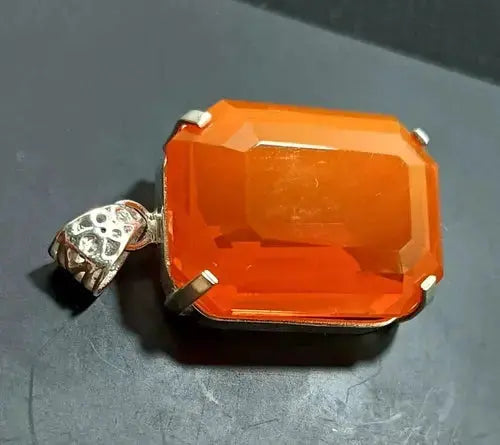 AAA+ Quality Natural Orange 93.00 Ct Emerald Opal 925 Solid Silver Pendant Loose Gemstone ABC Jewelery