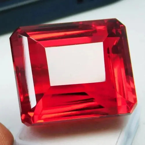 AAA+ Quality Natural Rare Almandine Red Garnet 160.40 Ct Certified Emerald Cut Loose Gemstone ABC Jewelery