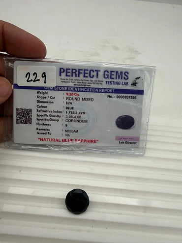 AA+ QUALITY ROUND MIXED NATURAL BLUE SAPPHIRE, BLUE COLORED, INDIAN GEMSTONE, WEIGHT 9.5 CTS ABC Jewelries