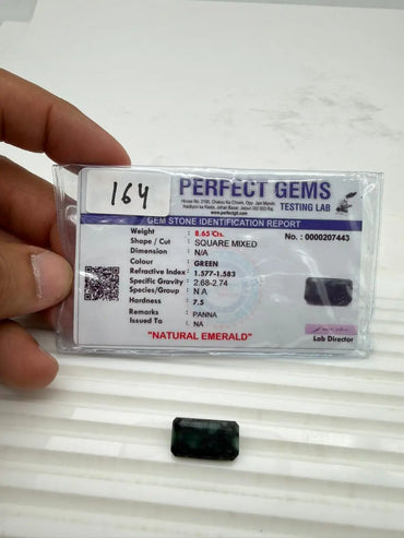 AA+ QUALITY SQUARE MIXED NATURAL EMERALD, GREEN COLORED, INDIAN GEMSTONE, WEIGHT 8.65 CTS ABC Jewelries