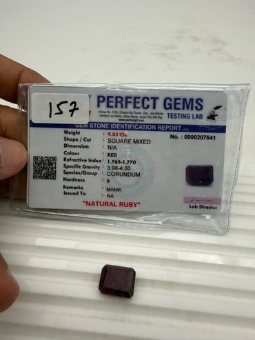 AA+ QUALITY SQUARE MIXED NATURAL RUBY, RED COLORED, INDIAN GEMSTONE, WEIGHT 9.25 CTS ABC Jewelries