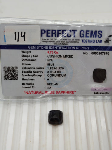 A+ QUALITY CUSHION MIXED NATURAL BLUE SAPPHIRE, BLUE COLORED, INDIAN GEMSTONE, WEIGHT 9.75 CTS ABC Jewelries