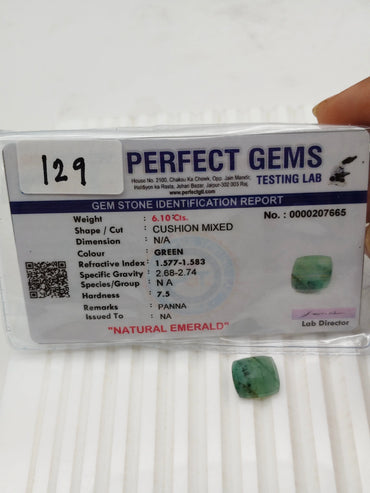 A+ QUALITY CUSHION MIXED NATURAL EMERALD, GREEN COLORED, INDIAN GEMSTONE, WEIGHT 6.1 CTS ABC Jewelries