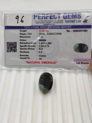 A+ QUALITY OVAL CABOCHON NATURAL EMERALD, GREEN COLORED, INDIAN GEMSTONE, WEIGHT 17.05 CTS ABC Jewelries