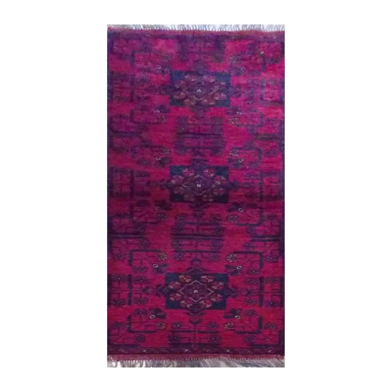 One Of The Kind Afghani Hand-Knotted Rug 1'11" x 5'6"