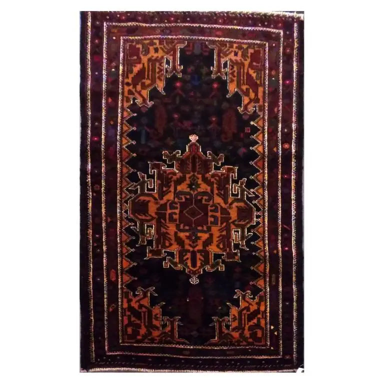 One Of The Kind Afghani Hand-Knotted Rug 4'7" X 2'7"