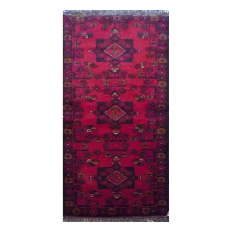 One Of The Kind Afghani Hand-Knotted Rug 4'9" x 1'8"