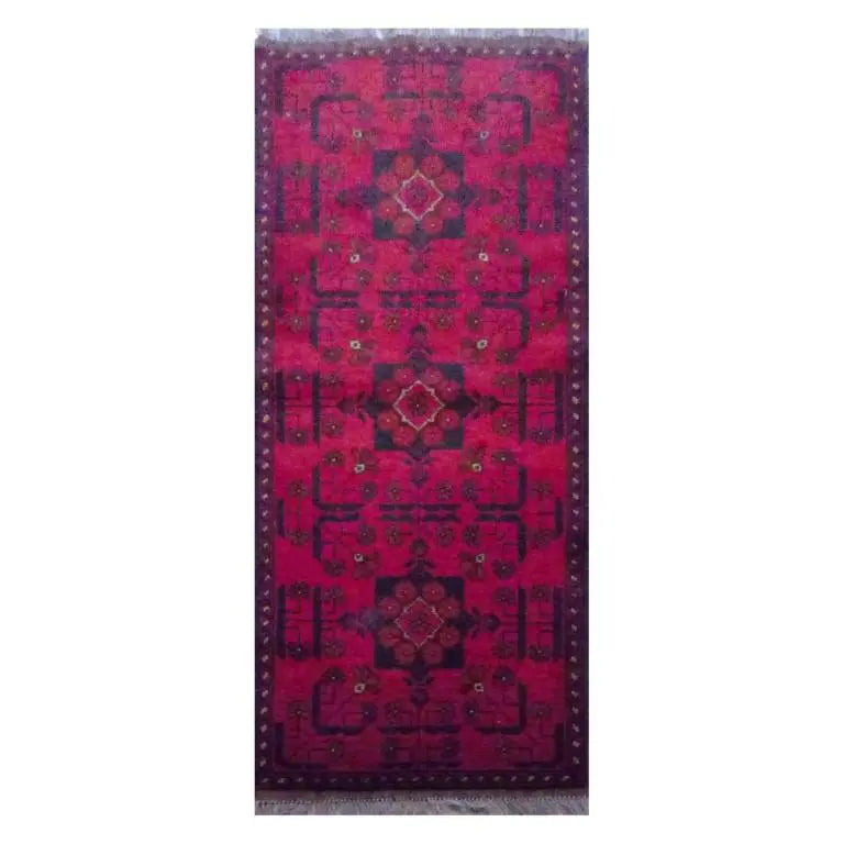 One Of The Kind Afghani Hand-Knotted Rug 6'4" x 2'11"