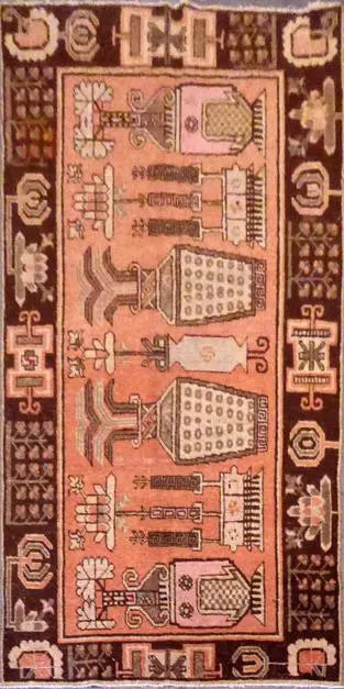 One Of The Kind Afghani Khotan Rug 8'0" x 4'0"