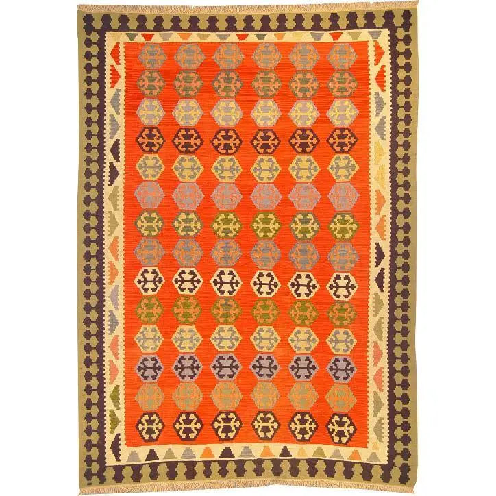 One Of The Kind Ardabil Persian Kilim 8'10" x 6'2"
