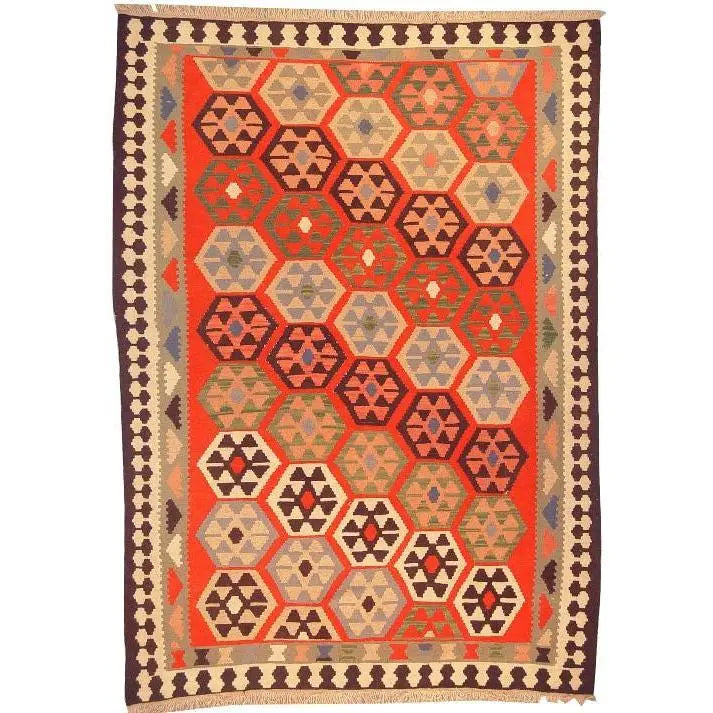 One Of The Kind Ardabil Persian Kilim 8'10" x 6'2"