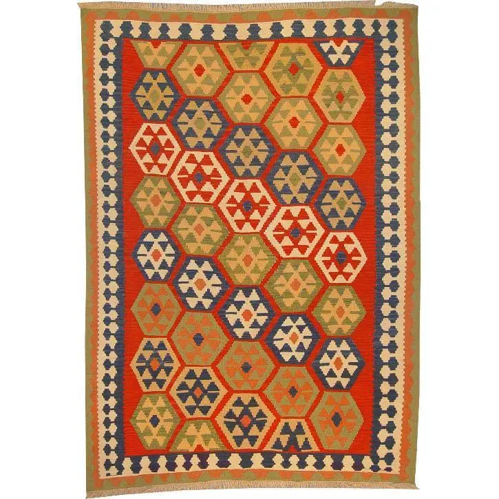 One Of The Kind Ardabil Persian Kilim 8'8" x 5'10"