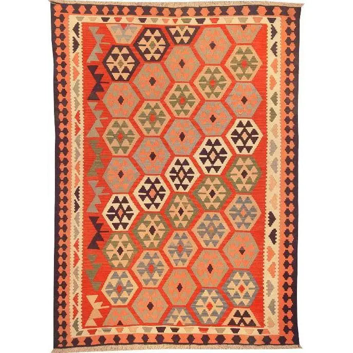One Of The Kind Ardabil Persian Kilim 8'8" x 6'0"