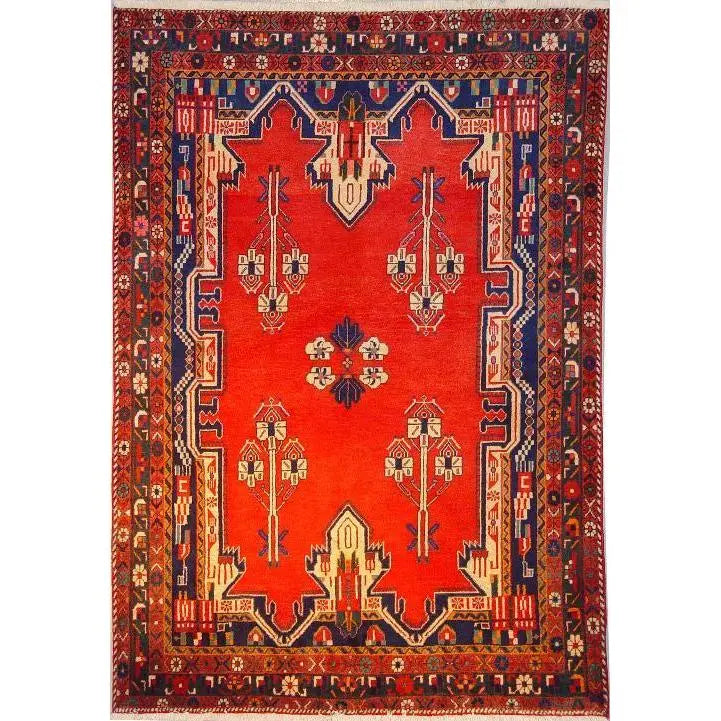 Authentic Persian Rug Sirjan Traditional Style Hand-Knotted Indoor Area Rug With Natural Wool And Cotton 8'1" X 5'6" Panr02787