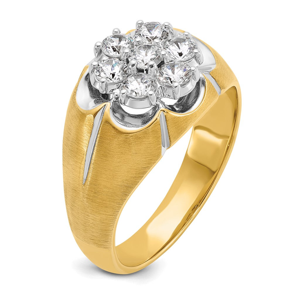 14k Two-Tone 1 ct Lab Grown Diamond VS/SI+ G+ Complete Men's Cluster Ring