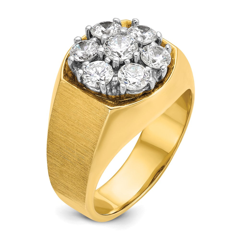 14k Two-Tone 1 1/2 ct Lab Grown Dia VS/SI+ G+ Complete Men's Cluster Ring