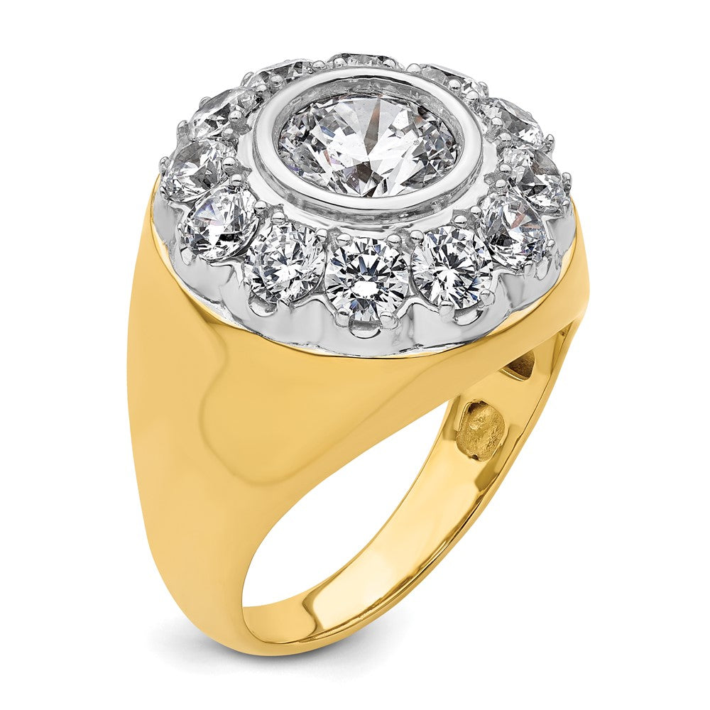 14k Two-Tone 2 1/2 ct Lab Grown Dia VS/SI+ G+ Semi Men's Cluster Ring