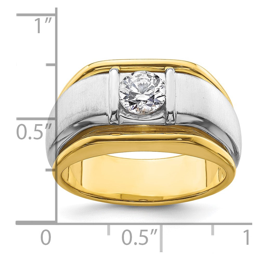 14k Two-tone 3/4 ct Lab Grown Diamond VS/SI+ G+ Complete Men's Ring