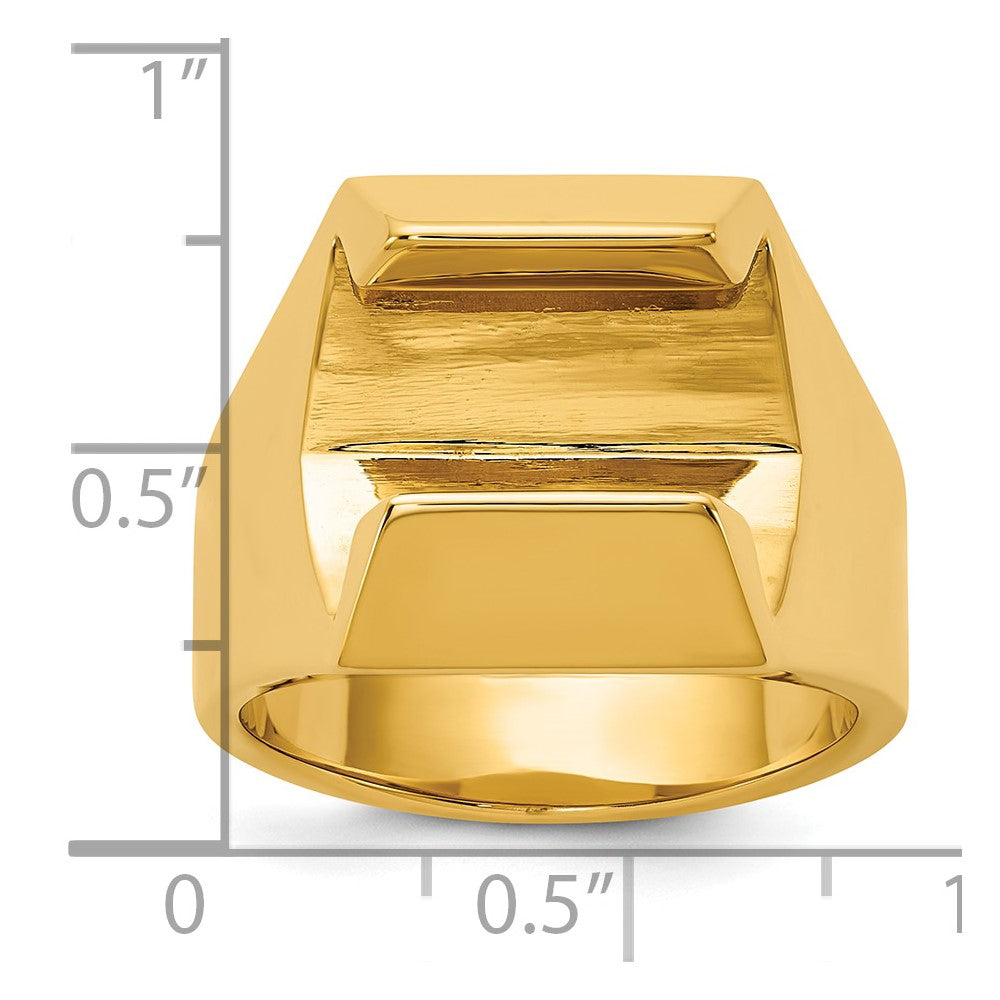 14k Polished 8.3 mm Diamond Center Men's Ring Mounting
