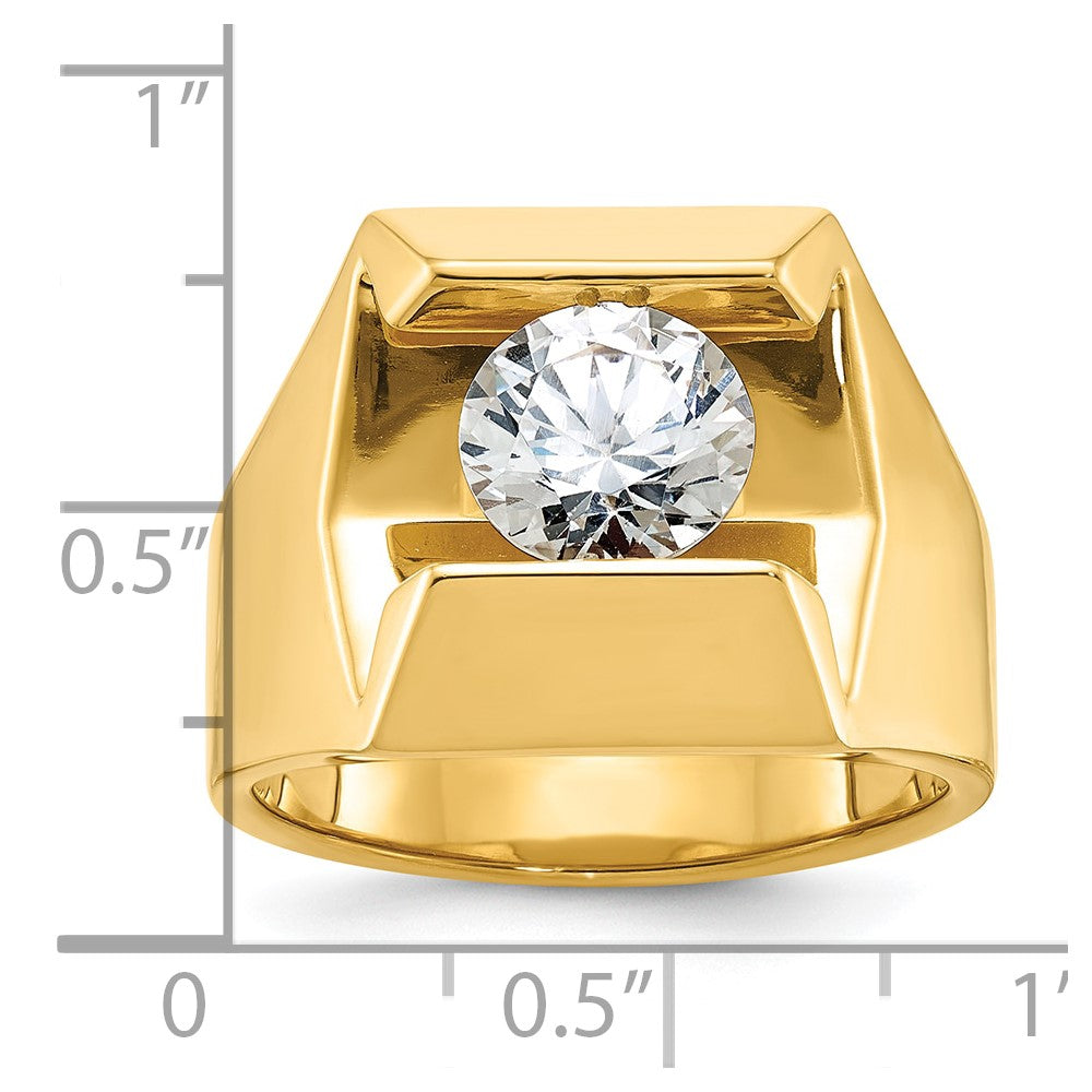 IBGoodman 14k 2 1/2 ct Lab Grown Diamond VS/SI+ G+ Complete Men's Ring
