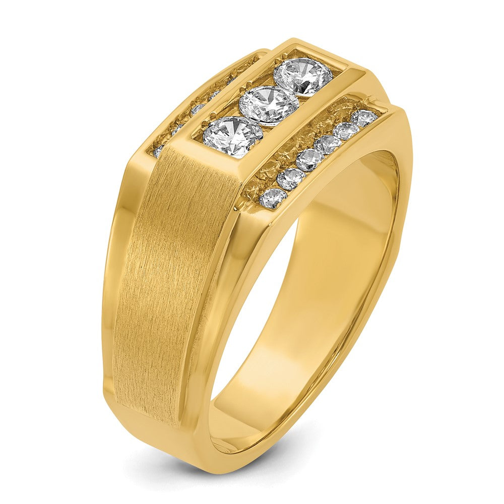 14k 3/4 ct Lab Grown Diamond VS/SI+ G+ Polished & Satin Men's Ring