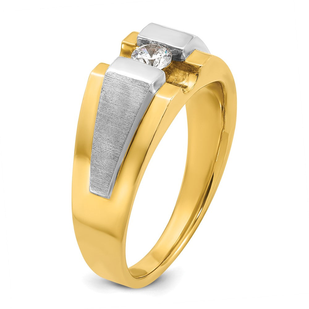 14k Two-tone 1/4 carat Lab Grown Diamond VS/SI+ G+ Complete Men's Ring