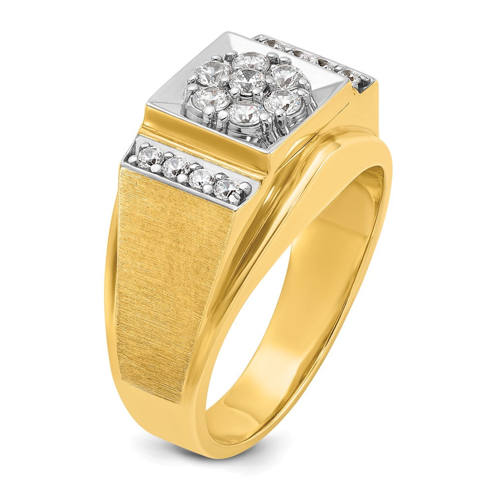 14k Two Tone 1/2 ct Lab Grown Diamond VS/SI+ G+ Men's Cluster Ring