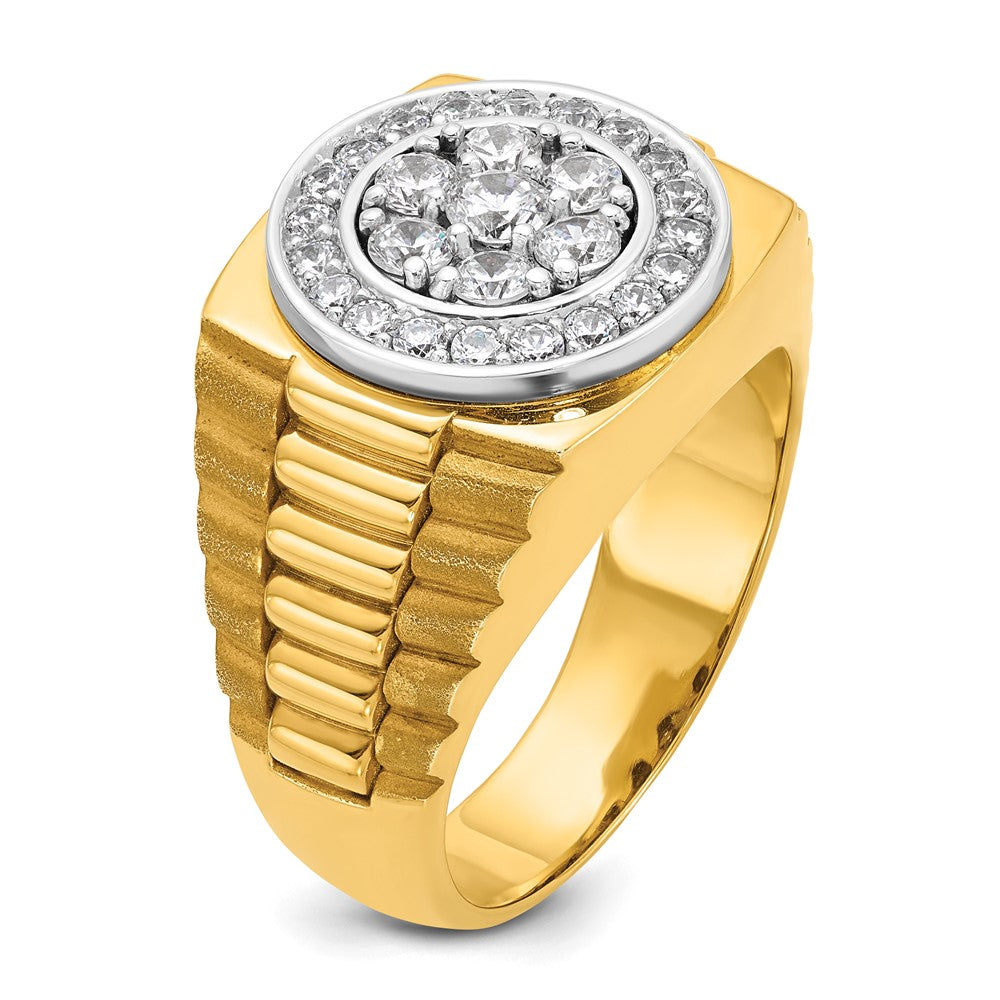 14k Two-Tone 1 ct Lab Grown Diamond VS/SI+ G+ Complete Men's Cluster Ring