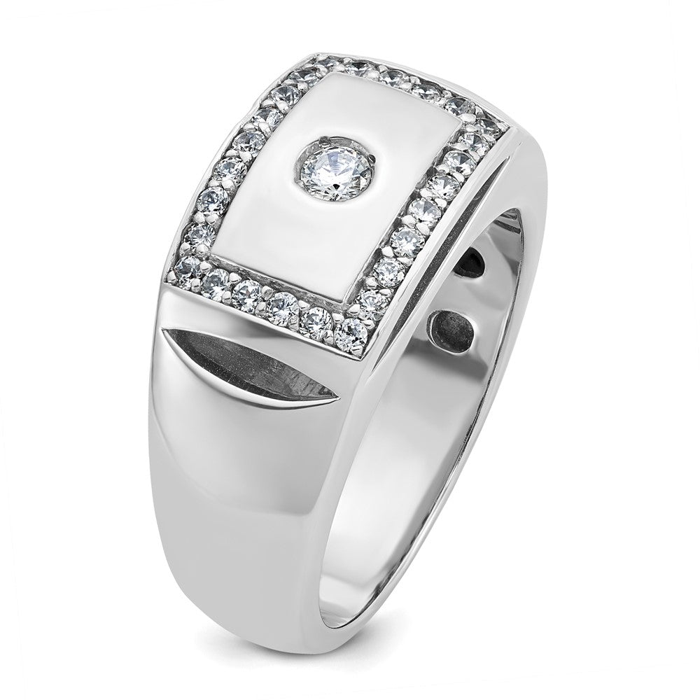 14k White Gold 1/2 ct Lab Grown Diamond VS/SI+ G+ Comp Cut-Out Men's Ring