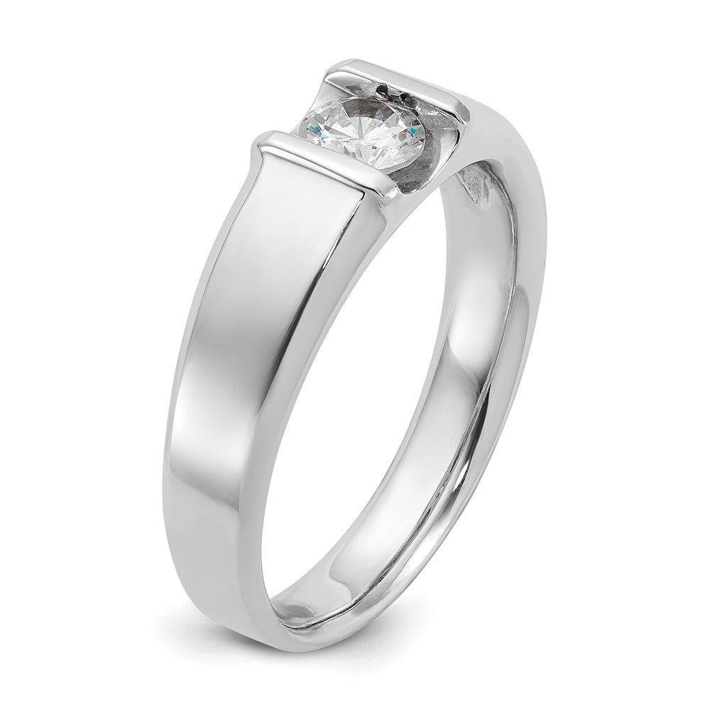 14k White Gold 1/2 ct Lab Grown Diamond VS/SI+ G+ Complete Men's Ring