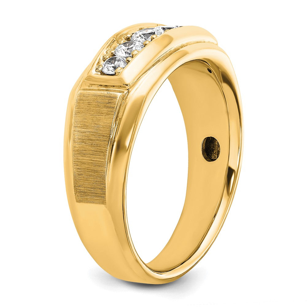 14k w/ White RH 1/2 ct Lab Grown Diamond VS/SI+ G+ 5 Stone Men's Ring