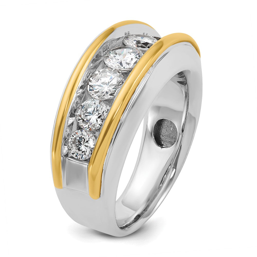 14k Two-tone 2 ct Lab Grown Diamond VS/SI+ G+ Complete Men's Ring